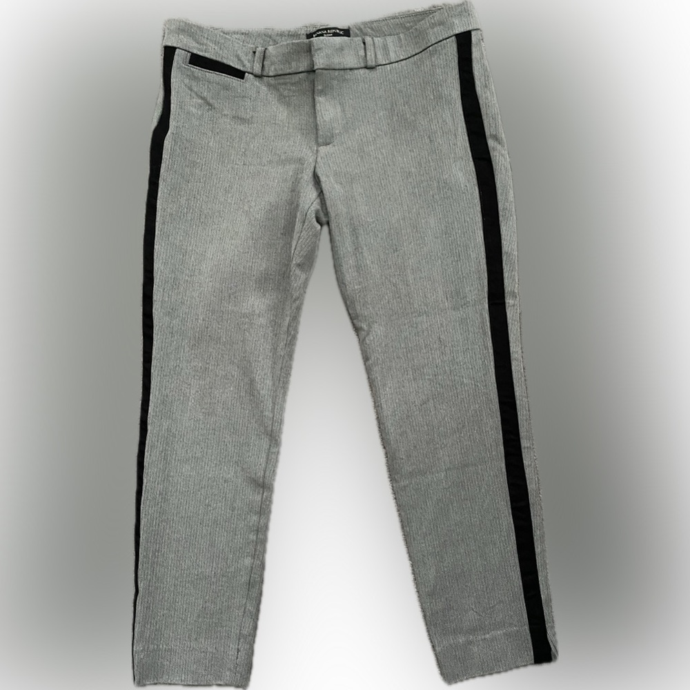 Banana Republic Gray Cropped Tuxedo Stripe Pants